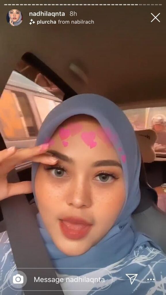 instastory keren nadhila dengan filter menarik